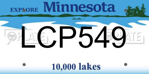 LCP549 Minnesota License Plate