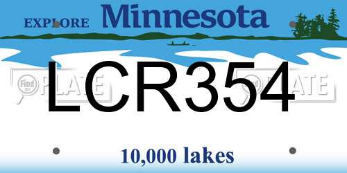 LCR354 Minnesota License Plate
