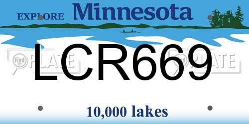 LCR669 Minnesota License Plate