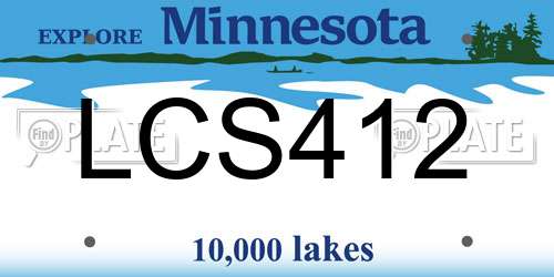 LCS412 Minnesota License Plate