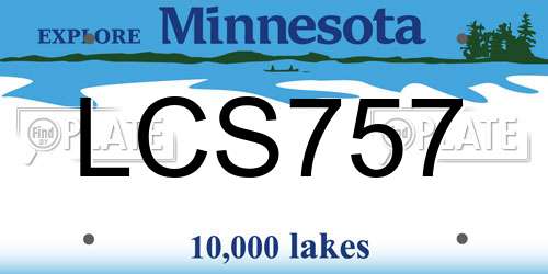 LCS757 Minnesota License Plate