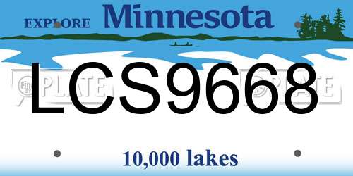 LCS9668 Minnesota License Plate