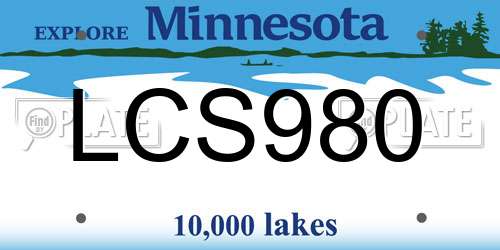 LCS980 Minnesota License Plate