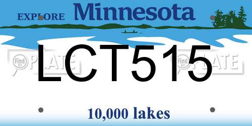 LCT515 Minnesota License Plate
