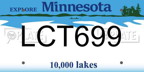 LCT699 Minnesota License Plate