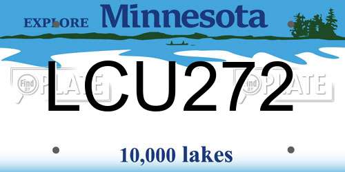 LCU272 Minnesota License Plate