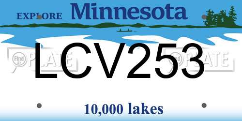 LCV253 Minnesota License Plate