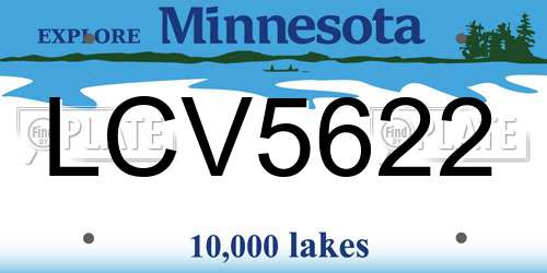 LCV5622 Minnesota License Plate