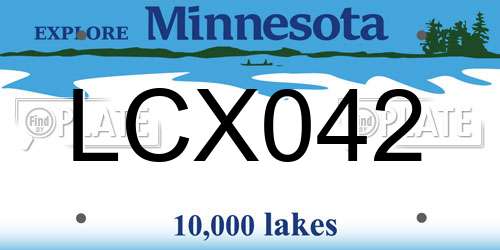 LCX042 Minnesota License Plate