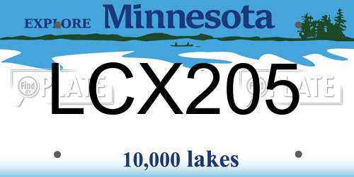 LCX205 Minnesota License Plate