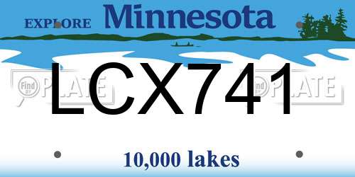 LCX741 Minnesota License Plate