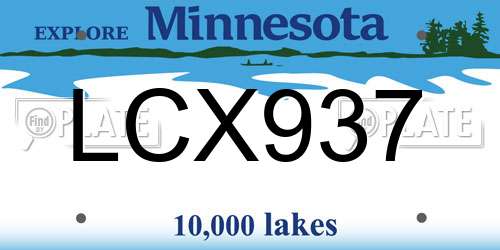 LCX937 Minnesota License Plate