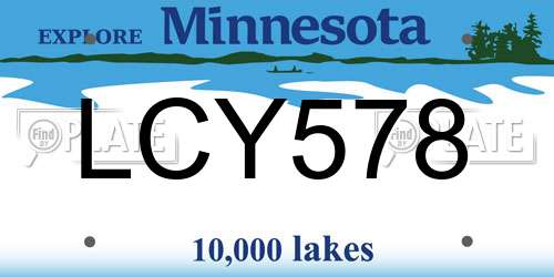 LCY578 Minnesota License Plate