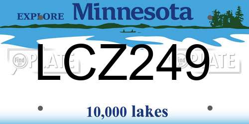 LCZ249 Minnesota License Plate