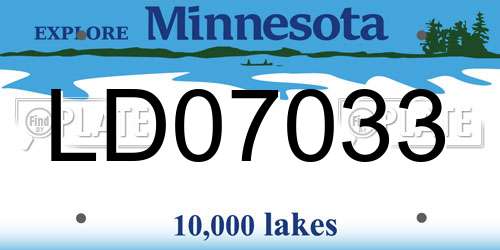 LD07033 Minnesota License Plate