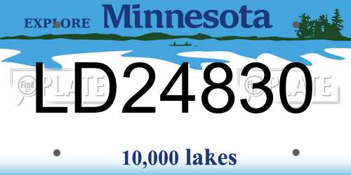 LD24830 Minnesota License Plate
