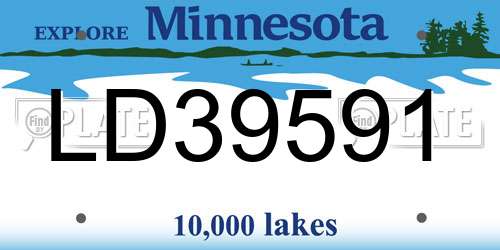 LD39591 Minnesota License Plate