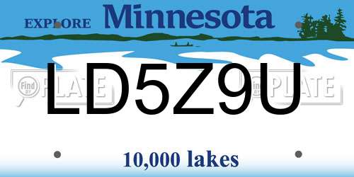 LD5Z9U Minnesota License Plate