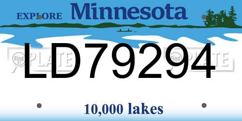 LD79294 Minnesota License Plate