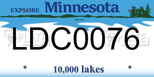 LDC0076 Minnesota License Plate