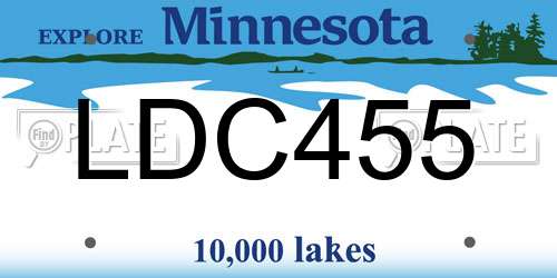 LDC455 Minnesota License Plate