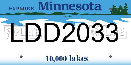 LDD2033 Minnesota License Plate