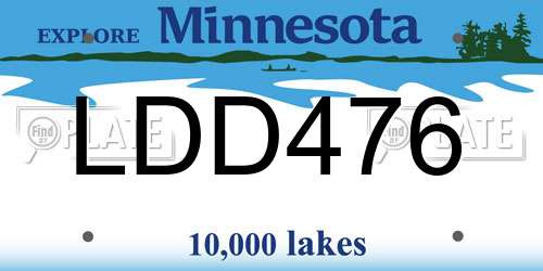 LDD476 Minnesota License Plate