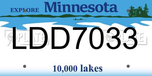 LDD7033 Minnesota License Plate