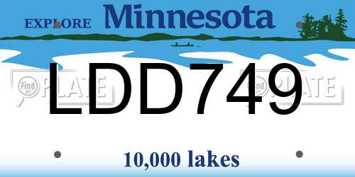 LDD749 Minnesota License Plate