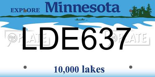 LDE637 Minnesota License Plate
