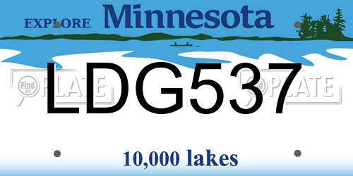 LDG537 Minnesota License Plate
