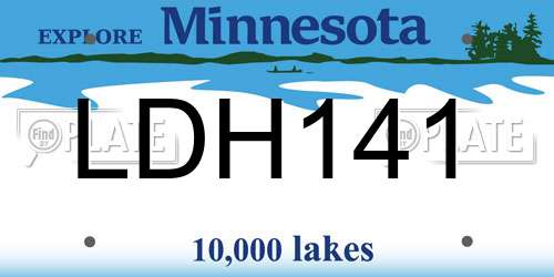 LDH141 Minnesota License Plate