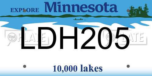 LDH205 Minnesota License Plate