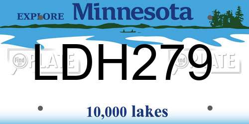 LDH279 Minnesota License Plate
