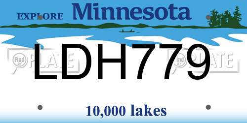 LDH779 Minnesota License Plate