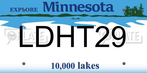 LDHT29 Minnesota License Plate