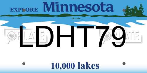 LDHT79 Minnesota License Plate