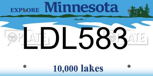 LDL583 Minnesota License Plate