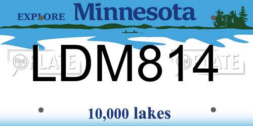 LDM814 Minnesota License Plate
