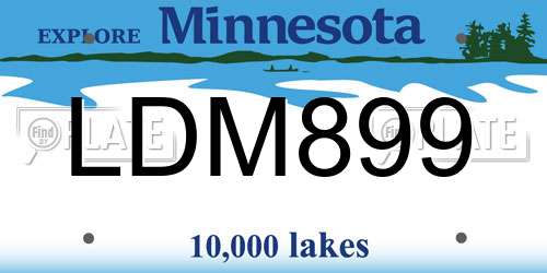 LDM899 Minnesota License Plate