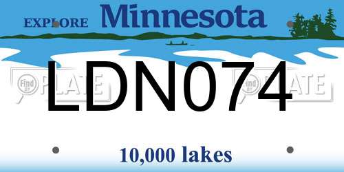 LDN074 Minnesota License Plate