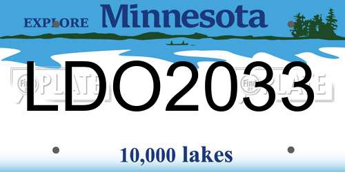 LDO2033 Minnesota License Plate