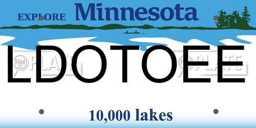 LDOTOEE Minnesota License Plate