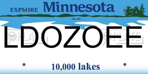 LDOZOEE Minnesota License Plate