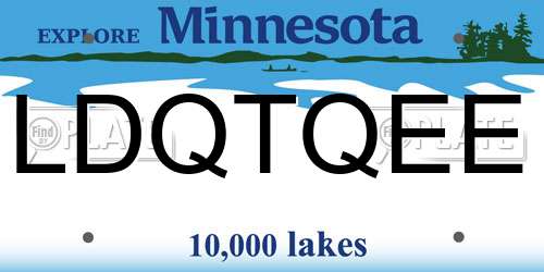 LDQTQEE Minnesota License Plate