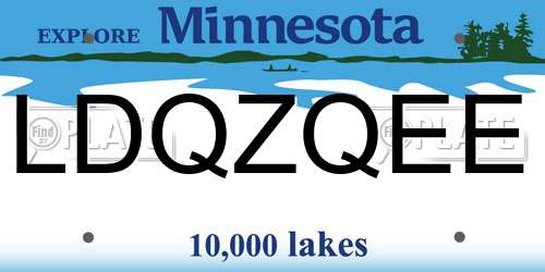 LDQZQEE Minnesota License Plate