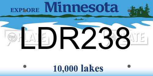 LDR238 Minnesota License Plate