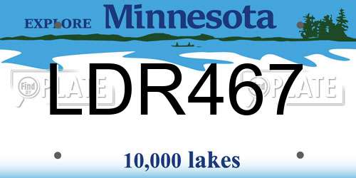 LDR467 Minnesota License Plate