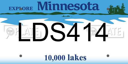 LDS414 Minnesota License Plate