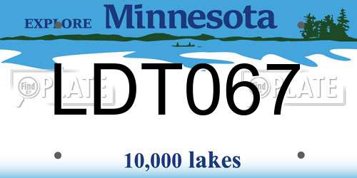 LDT067 Minnesota License Plate